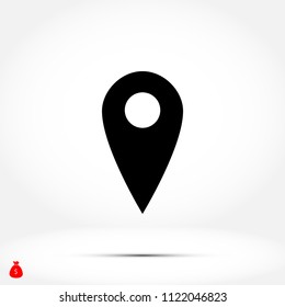 Pin on the map icon, Vector EPS 10 illustration style