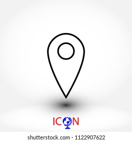 Pin on the map icon, Vector EPS 10 illustration style