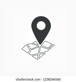 Pin on the map icon. Vector  Eps 10 