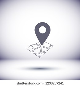 Pin on the map icon. Vector  Eps 10 