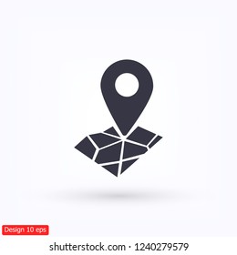 Pin on the map icon. Vector  Eps 10 