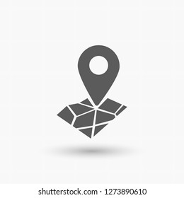 Pin on the map icon. Vector  Eps 10 