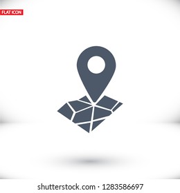 Pin on the map icon. Vector  Eps 10 