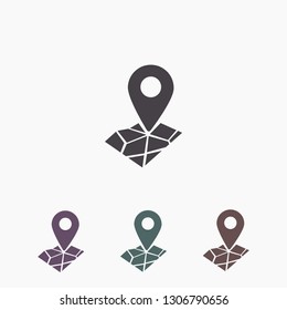 Pin On The Map Icon. Vector  Eps 10 