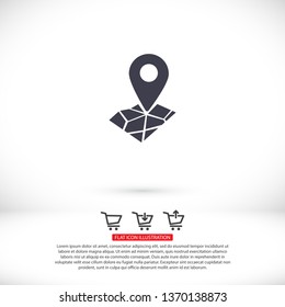Pin on the map icon. Vector  Eps 10 