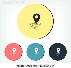 Pin on the map icon. Vector Eps 10 . Lorem Ipsum Flat Design