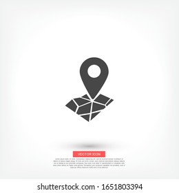 Pin on the map icon. Vector Eps 10 . Lorem Ipsum Flat Design