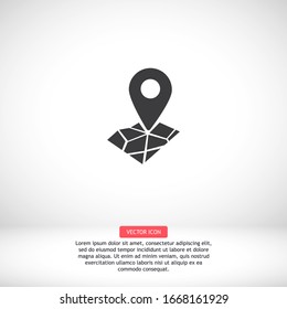 Pin on the map icon. Vector Eps 10 . Lorem Ipsum Flat Design