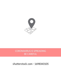 Pin on the map icon. Vector Eps 10 . Lorem Ipsum Flat Design