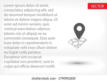 Pin on the map icon. Vector  Eps 10 . Lorem Ipsum Flat Design 