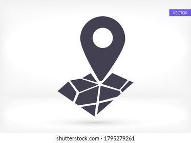Pin on the map icon. Vector  Eps 10 . Lorem Ipsum Flat Design 