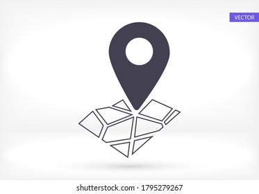 Pin auf das Kartensymbol. Vektorgrafik Eps10 . Lorem Ipsum-Flachdesign 