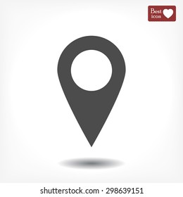 Pin on the map icon. Vector