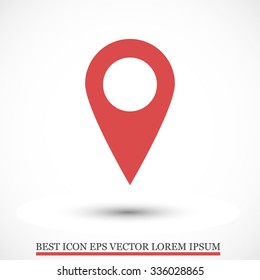 Pin on the map icon. Vector