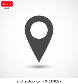 Pin on the map icon. Vector