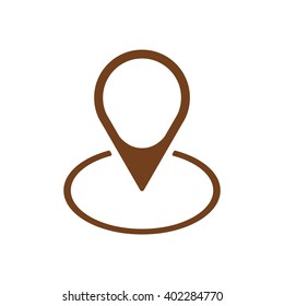 Pin on the map  icon, vector illustration. Flat design style