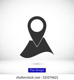 Pin on the map icon, vector best flat icon, EPS