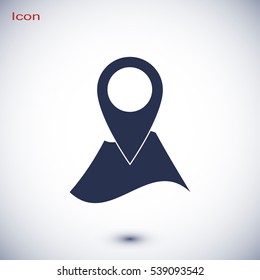 Pin on the map icon, vector best flat icon, EPS