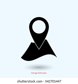 Pin on the map icon, vector best flat icon, EPS