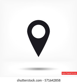 Pin on the map icon. Vector