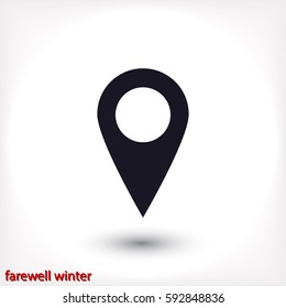 Pin on the map icon. Vector