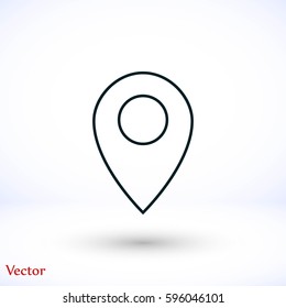 Pin on the map icon, Vector EPS 10 illustration style