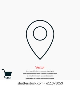 Pin on the map icon, Vector EPS 10 illustration style