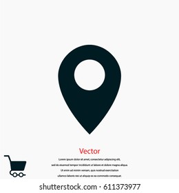 Pin On The Map Icon, Vector EPS 10 Illustration Style