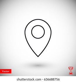Pin on the map icon, Vector EPS 10 illustration style