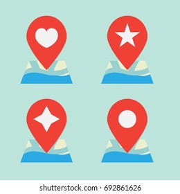 Pin on map line icon, Pin icon outline and solid vector illustration, linear pictogram isolated 