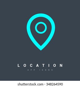 Pin on the map. location line vector icon for websites and mobile minimalistic flat design.