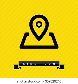 Pin on the map. location line vector icon for websites and mobile minimalistic flat design.