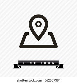 Pin on the map. location line vector icon for websites and mobile minimalistic flat design.