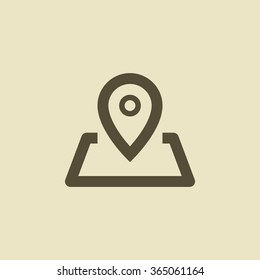 Pin on the map. location line vector icon for websites and mobile minimalistic flat design.