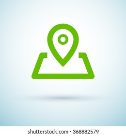 Pin on the map. location line vector icon for websites and mobile minimalistic flat design.