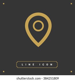 Pin on the map. location line vector icon for websites and mobile minimalistic flat design.