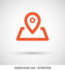 Pin on the map. location line vector icon for websites and mobile minimalistic flat design.