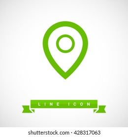 Pin on the map. location line vector icon for websites and mobile minimalistic flat design.