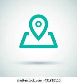 Pin on the map. location line vector icon for websites and mobile minimalistic flat design.