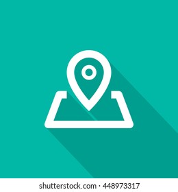 Pin on the map. location line vector icon for websites and mobile minimalistic flat design.