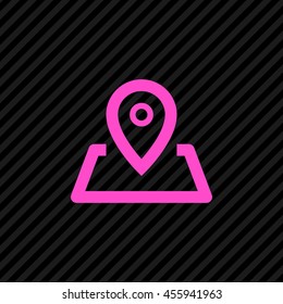 Pin on the map. location line vector icon for websites and mobile minimalistic flat design.
