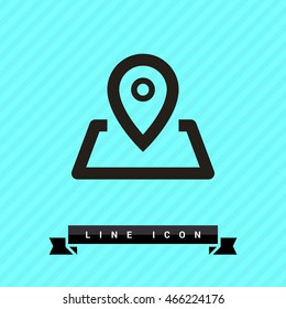 Pin on the map. location line vector icon for websites and mobile minimalistic flat design.