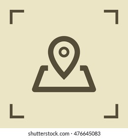 Pin on the map. location line vector icon for websites and mobile minimalistic flat design.