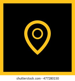 Pin on the map. location line vector icon for websites and mobile minimalistic flat design.