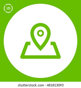 Pin on the map. location line vector icon for websites and mobile minimalistic flat design.