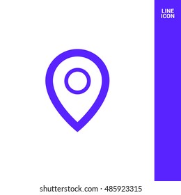 Pin on the map. location line vector icon for websites and mobile minimalistic flat design.