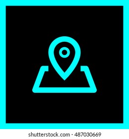 Pin on the map. location line vector icon for websites and mobile minimalistic flat design.