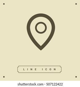 Pin on the map. location line vector icon for websites and mobile minimalistic flat design.