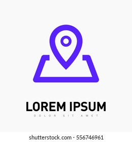 Pin on the map. location line vector icon for websites and mobile minimalistic flat design.