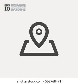 Pin on the map. location line vector icon for websites and mobile minimalistic flat design.